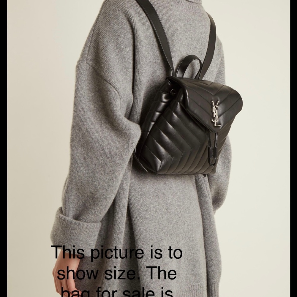 YSL backpack authentic Lou Lou in grey leather sold out everywhere hard to find - Picture 6 of 6